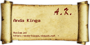 Anda Kinga névjegykártya