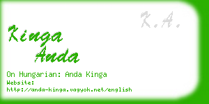 kinga anda business card